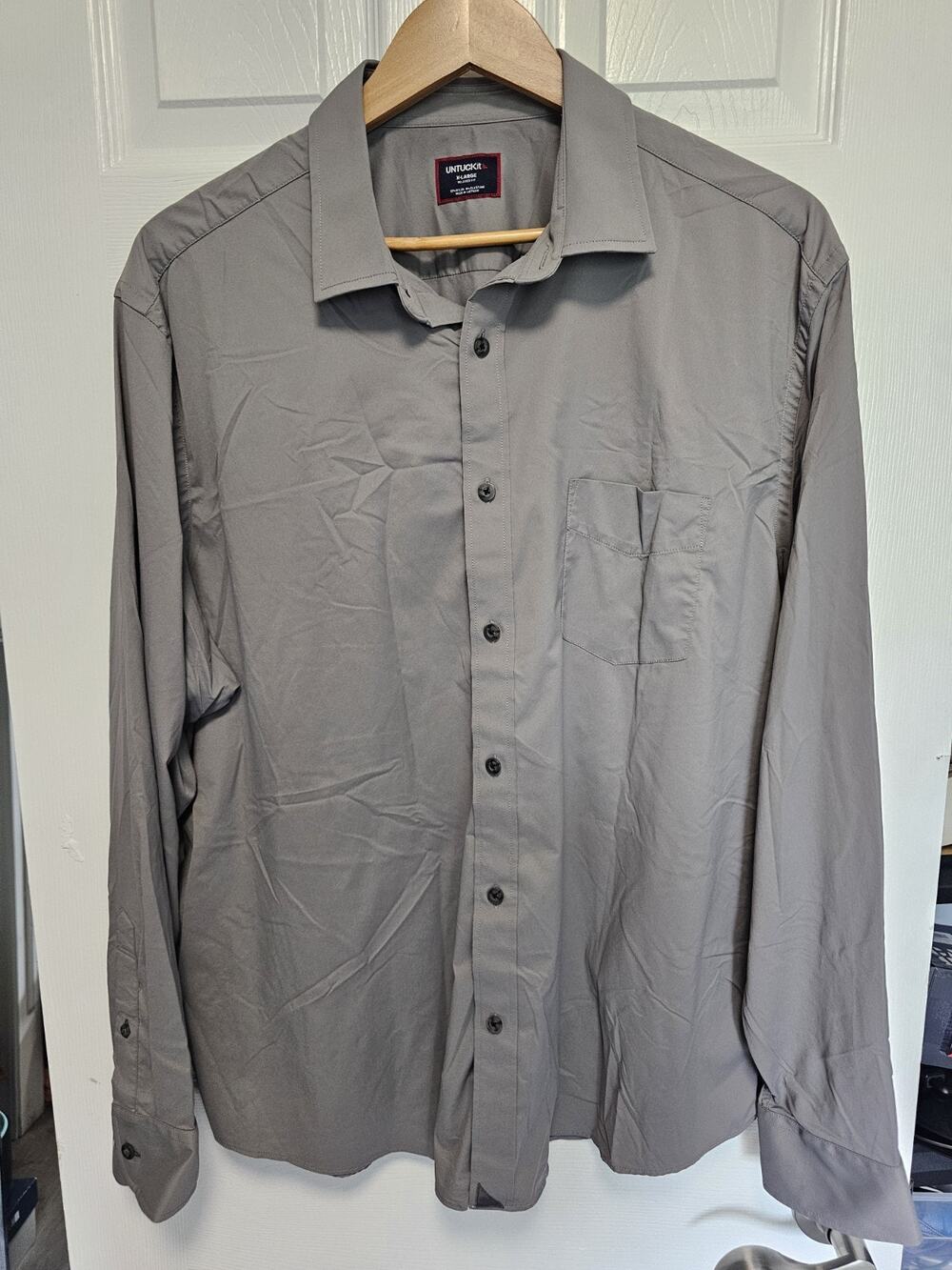 UNTUCKit Button Down Shirt Mens X-Large Grey Relaxed Fit